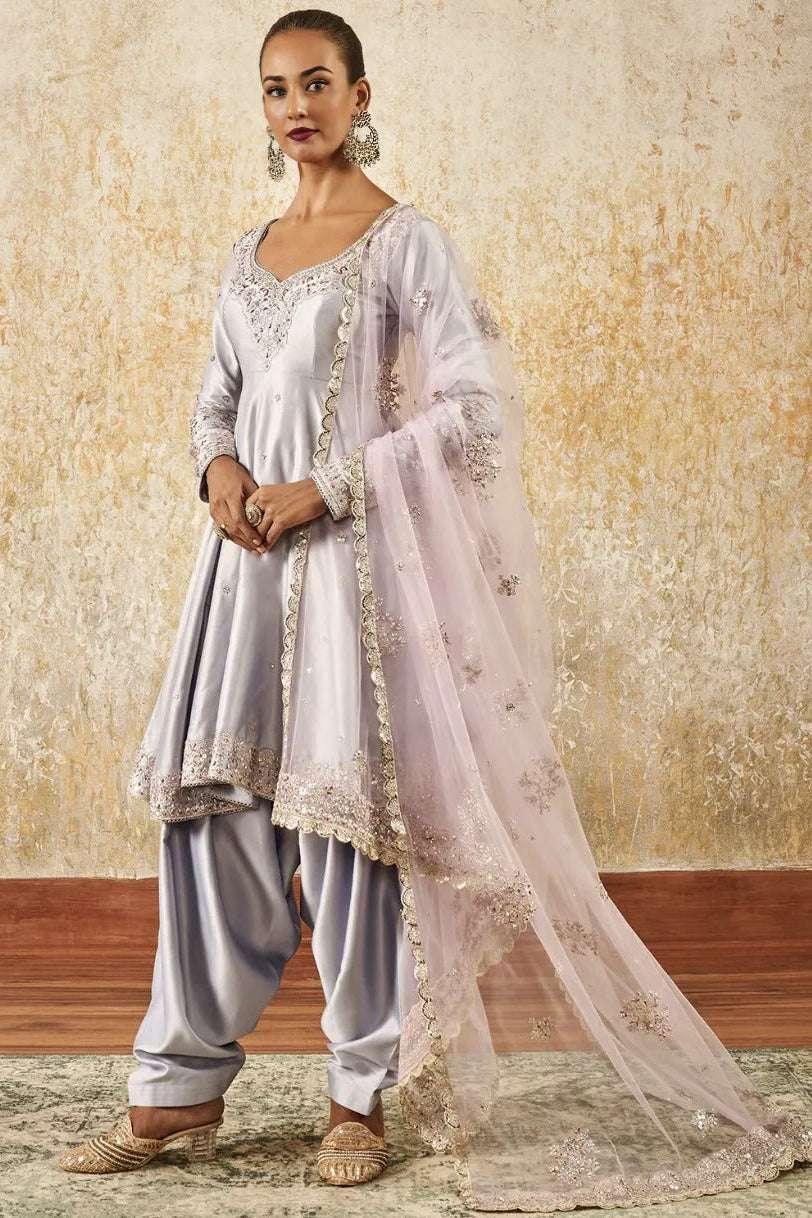 Lavender Grace Embroidered Patiala Suit (Outside Ontario) - MyEthnikRentals