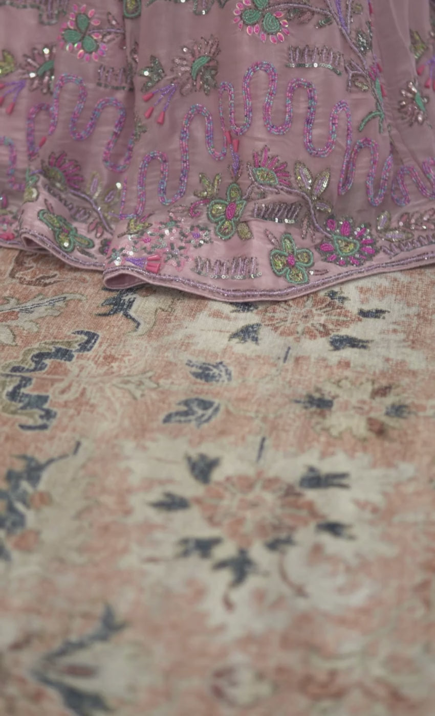 Lilac Bloom Sequin Lehenga