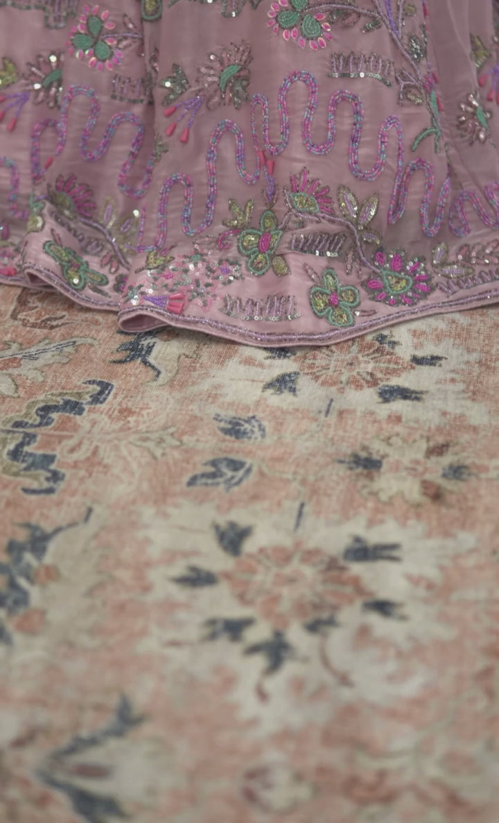 Lilac Bloom Sequin Lehenga