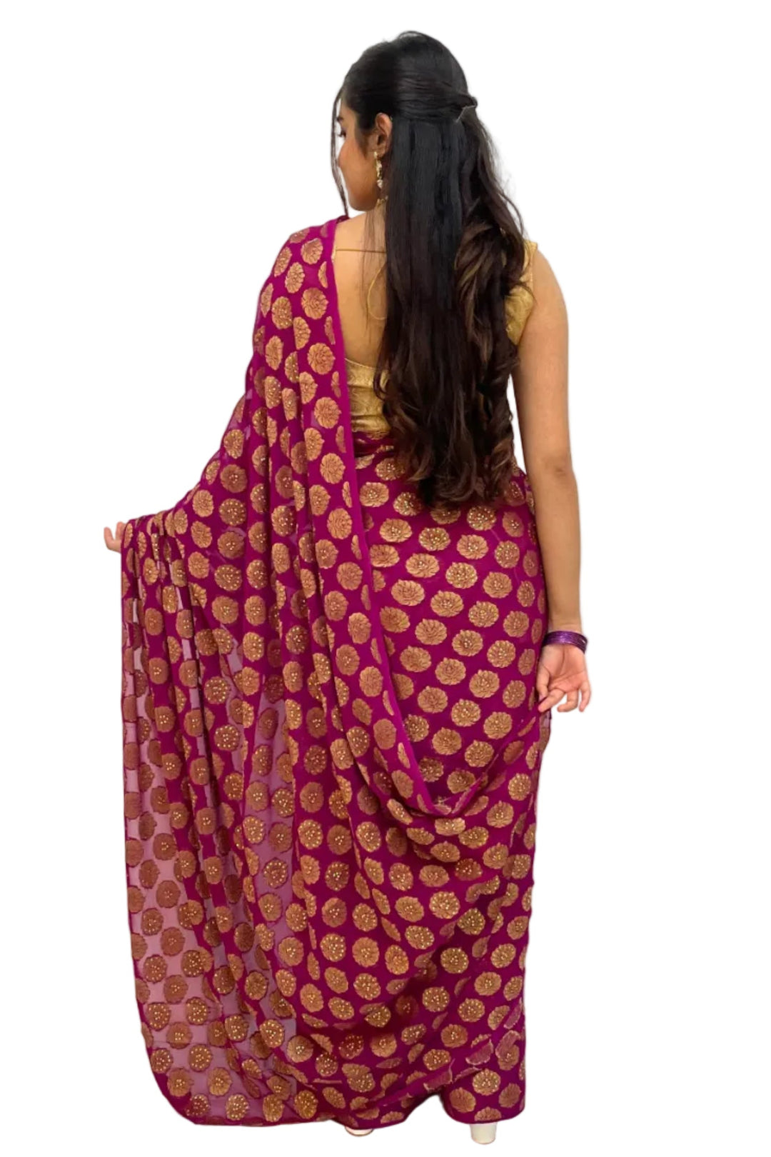 Royal Purple Banarasi Saree - MyEthnikRentals