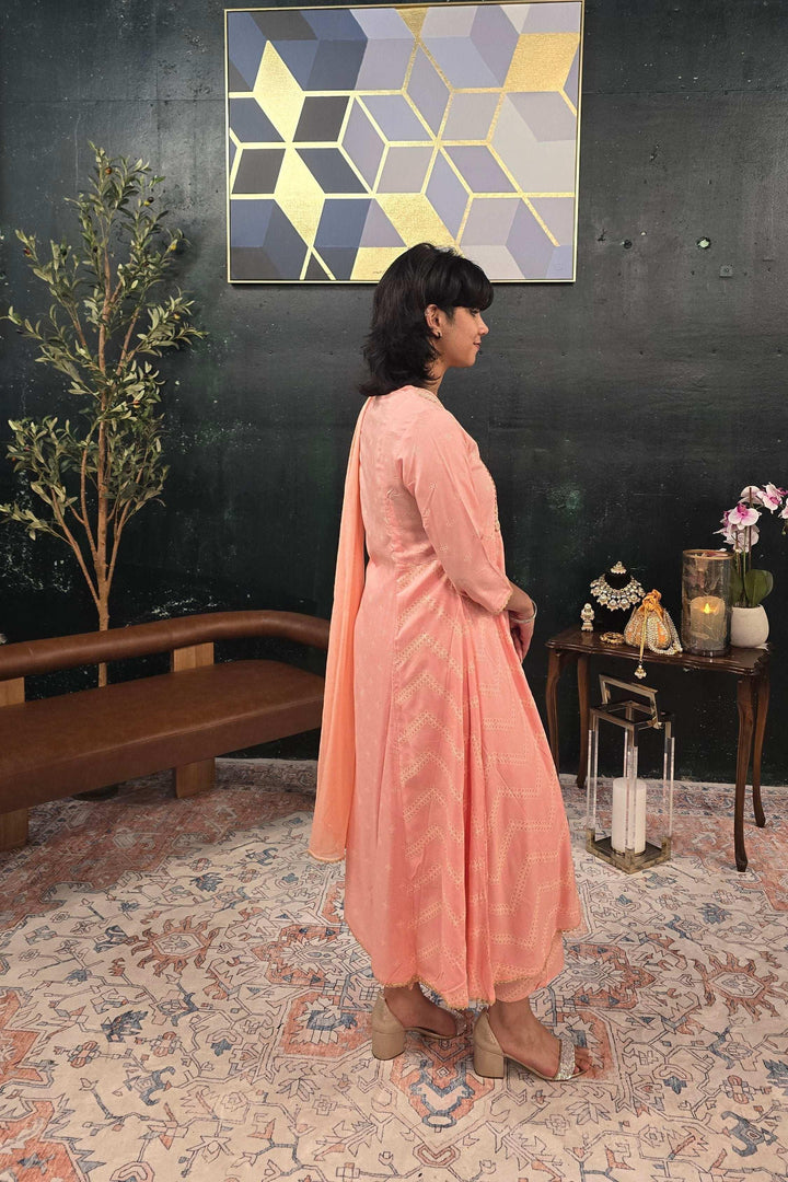 A-Line soft pink (Linen) Salwar Kameez (Outside Ontario) - MyEthnikRentals