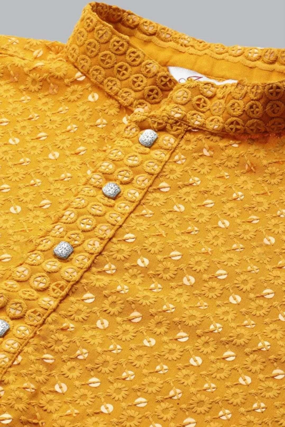 Mustard Yellow Kurta Pajama (Outside Ontario) - MyEthnikRentals