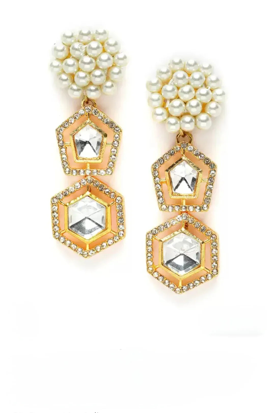 Pearl Choker Diamond centered Jewellery Set - MyEthnikRentals