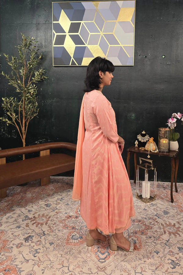 A-Line soft pink (Linen) Salwar Kameez - MyEthnikRentals