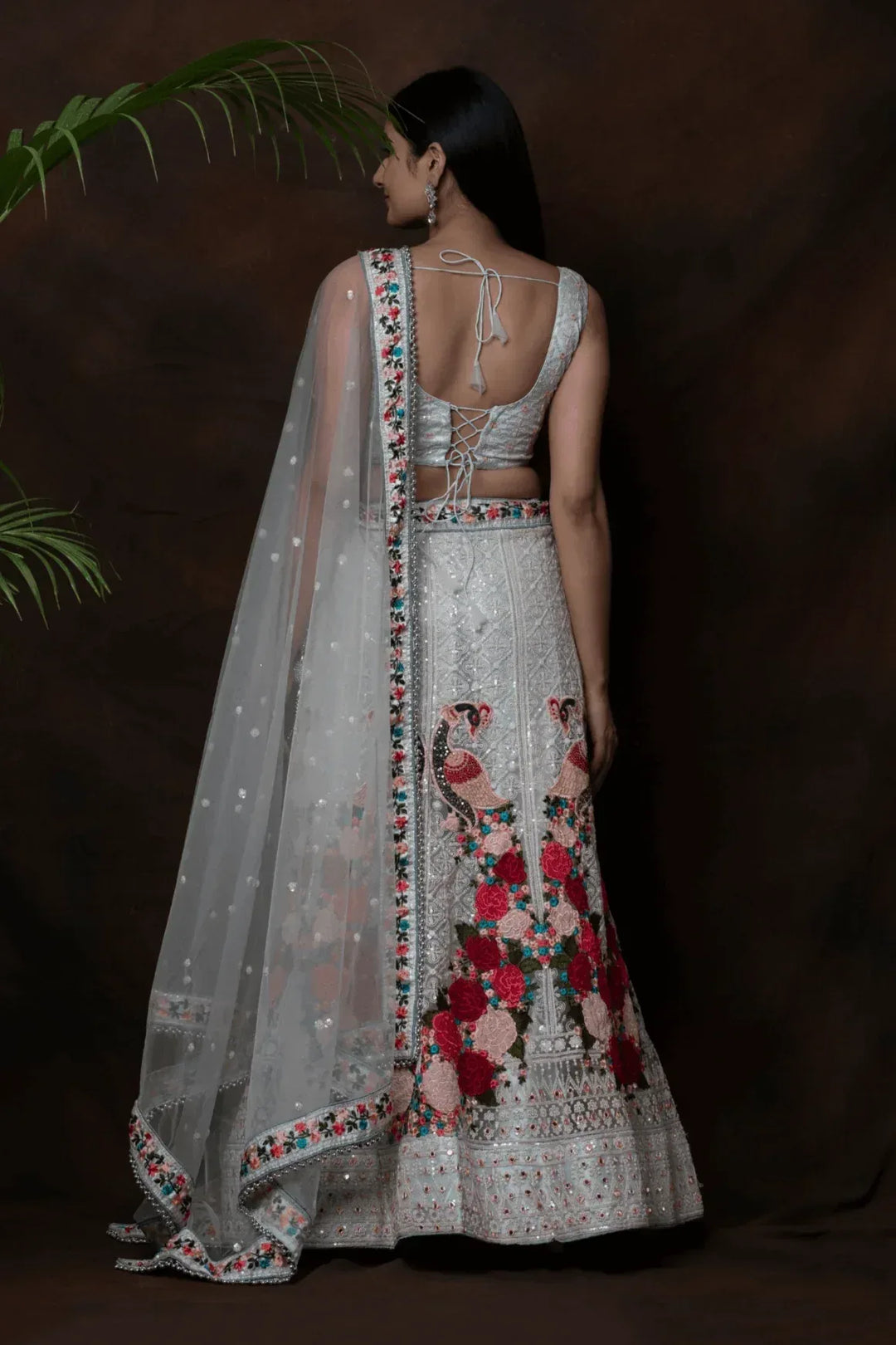 Pista Green Floral Lehenga - MyEthnikRentals