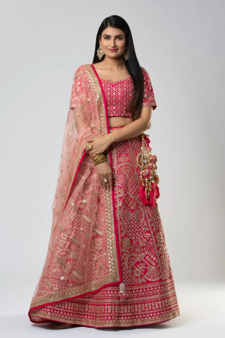 Electrifying Bridal Gota Lehenga (Outside Ontario) - MyEthnikRentals