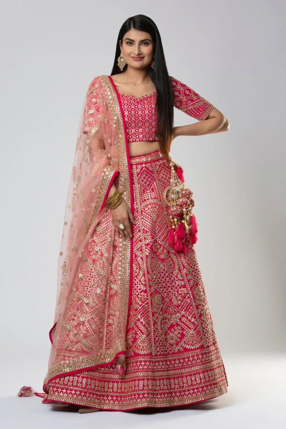 Electrifying Bridal Gota Lehenga (Outside Ontario) - MyEthnikRentals