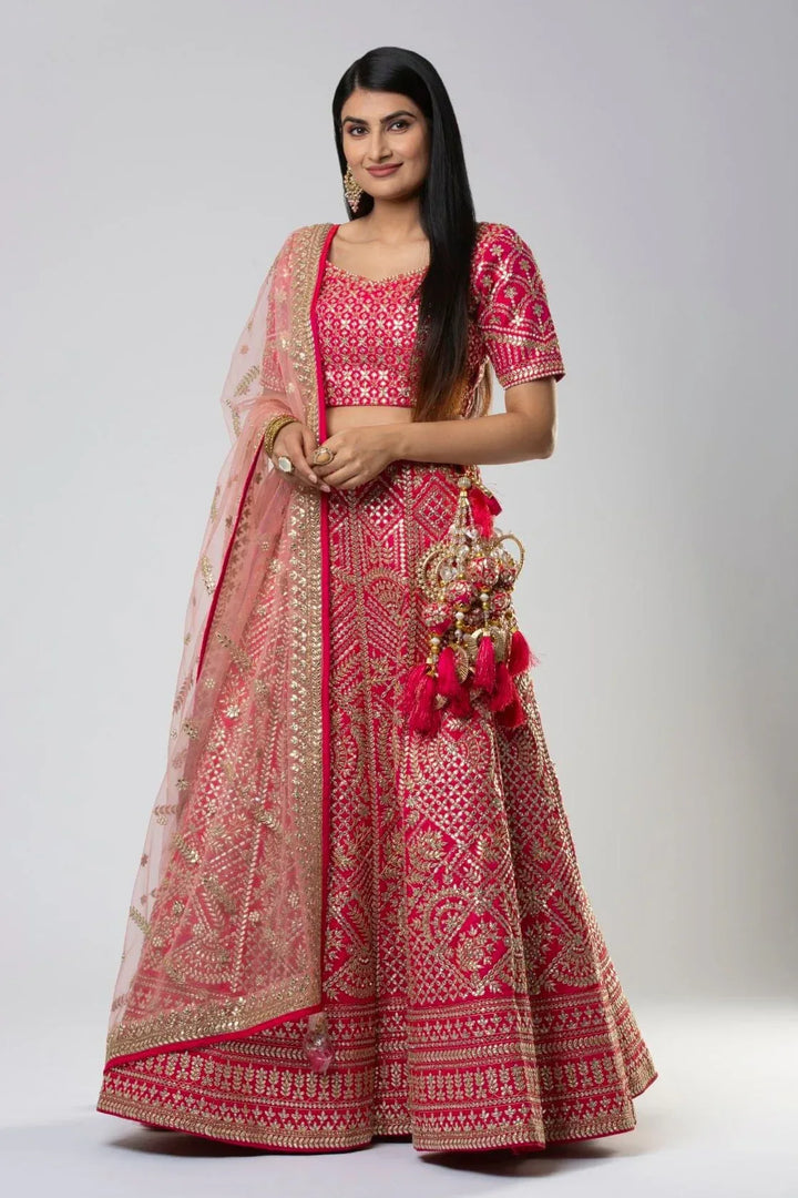 Electrifying Bridal Gota Lehenga (Outside Ontario) - MyEthnikRentals
