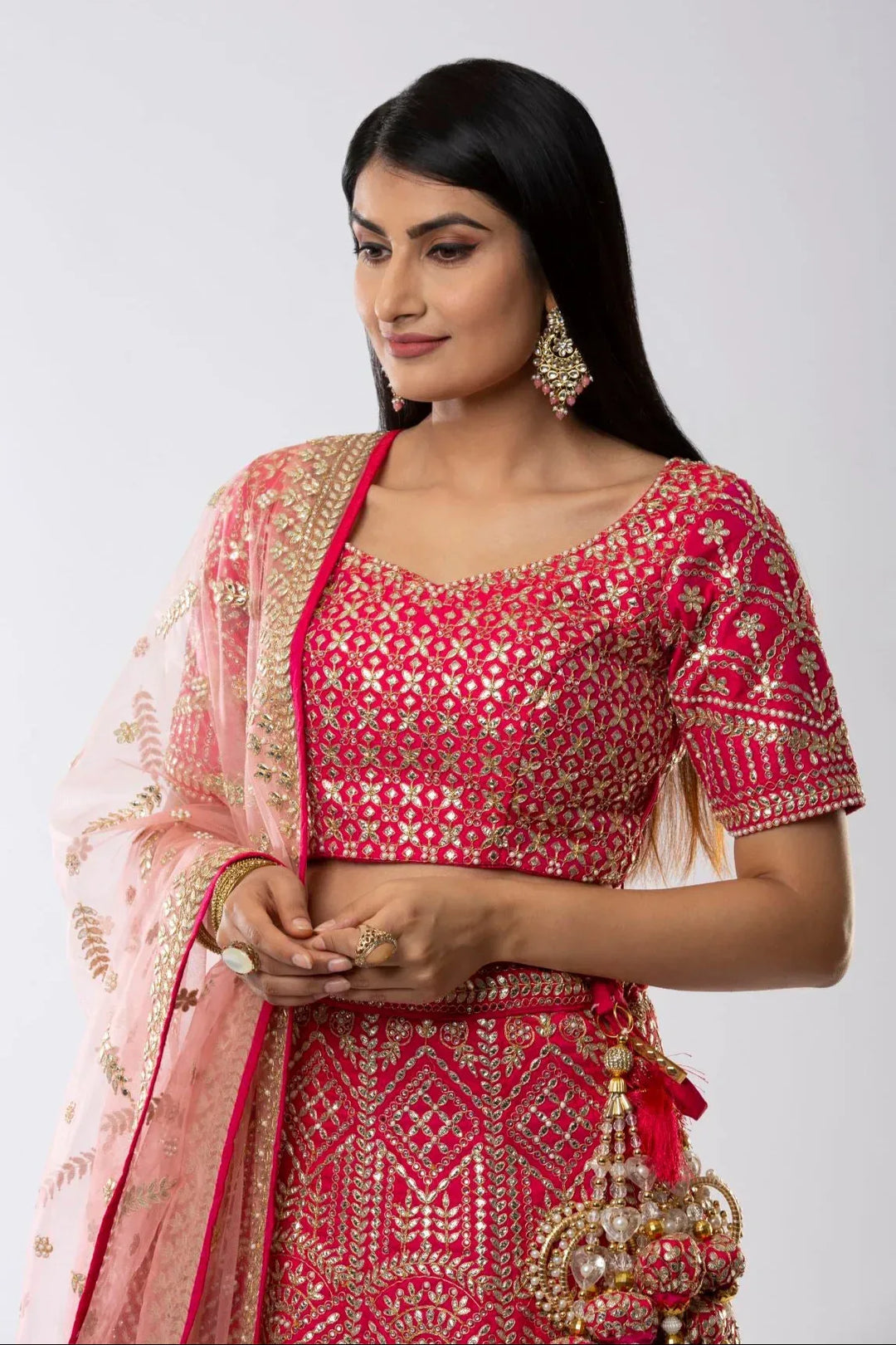 Electrifying Bridal Gota Lehenga (Outside Ontario) - MyEthnikRentals