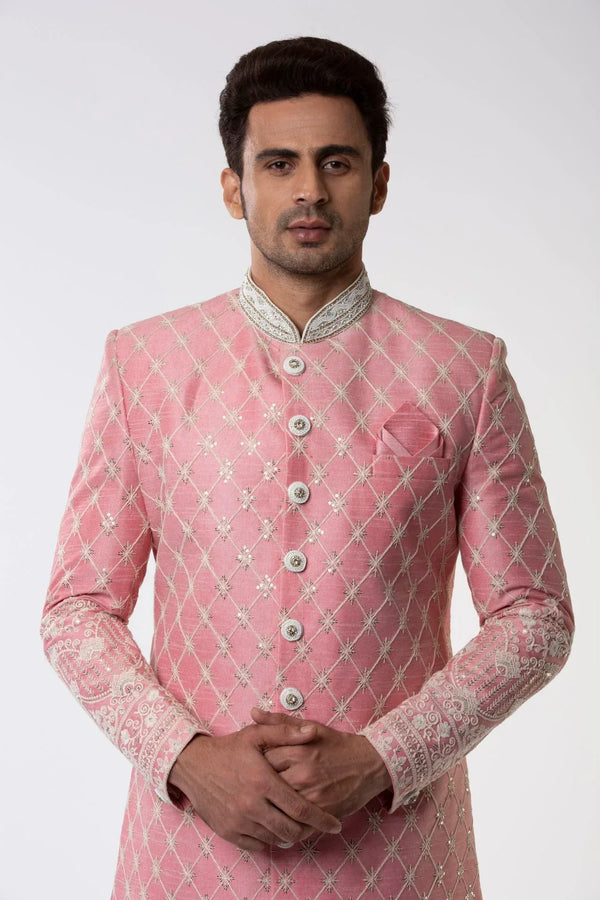 Timeless Pink Sherwani (Outside Ontario) - MyEthnikRentals