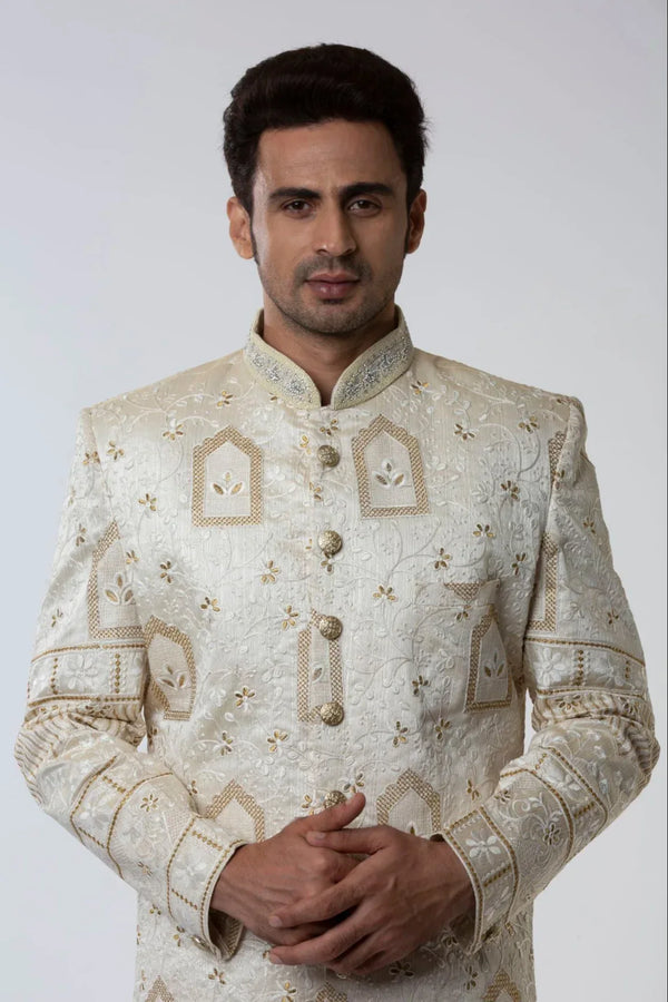 Coveted White Sherwani - MyEthnikRentals