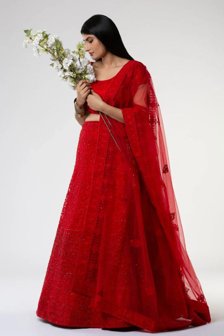 Sindhoori Red Bridal Lehenga - MyEthnikRentals