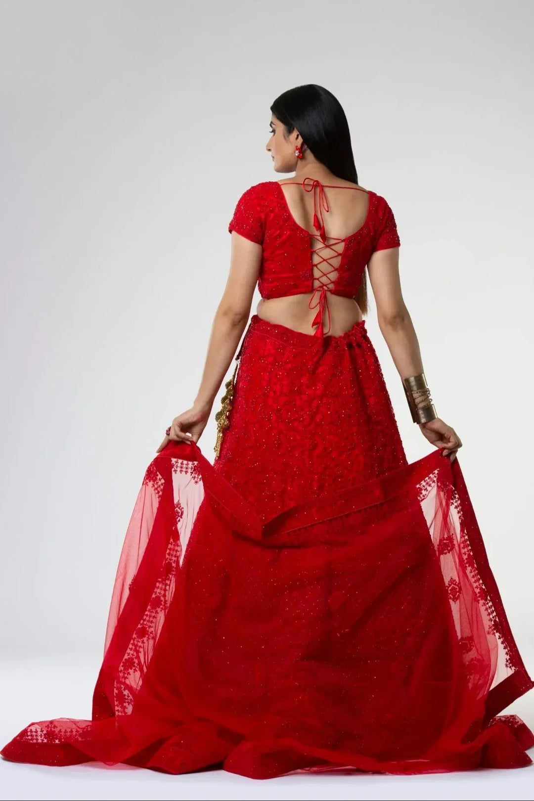 Sindhoori Red Bridal Lehenga - MyEthnikRentals