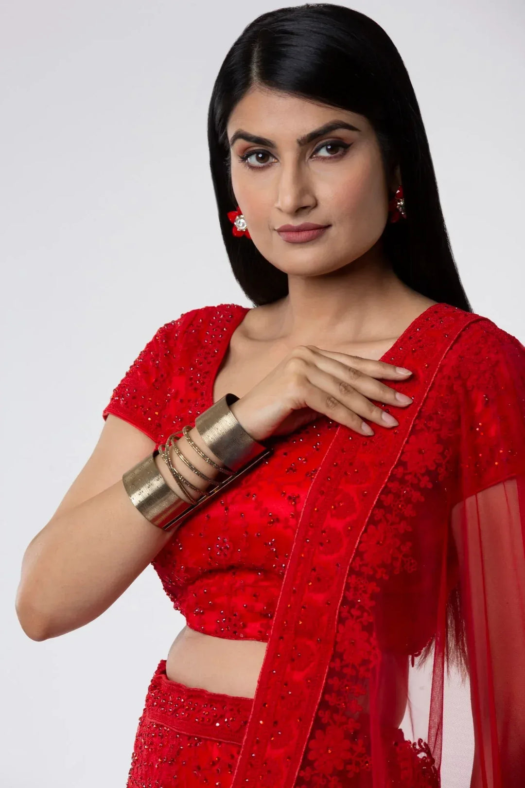 Sindhoori Red Bridal Lehenga - MyEthnikRentals