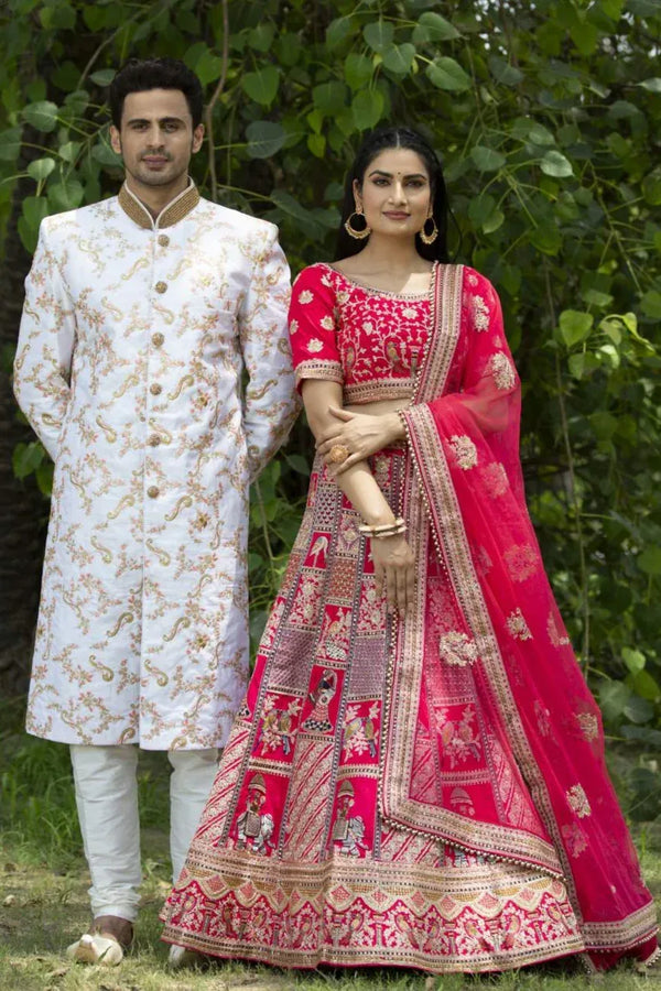 Floral Embroidered Sherwani (Outside Ontario) - MyEthnikRentals