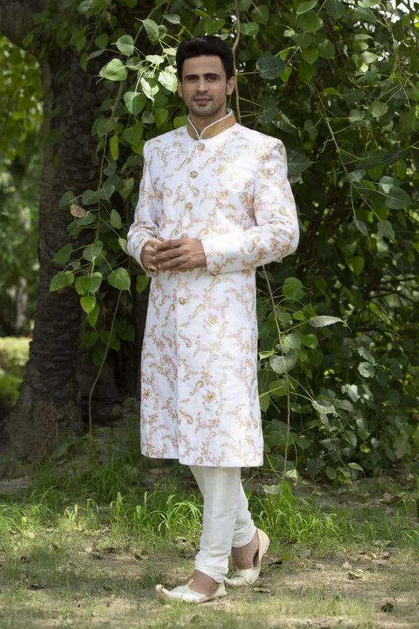 Floral Embroidered Sherwani (Outside Ontario) - MyEthnikRentals