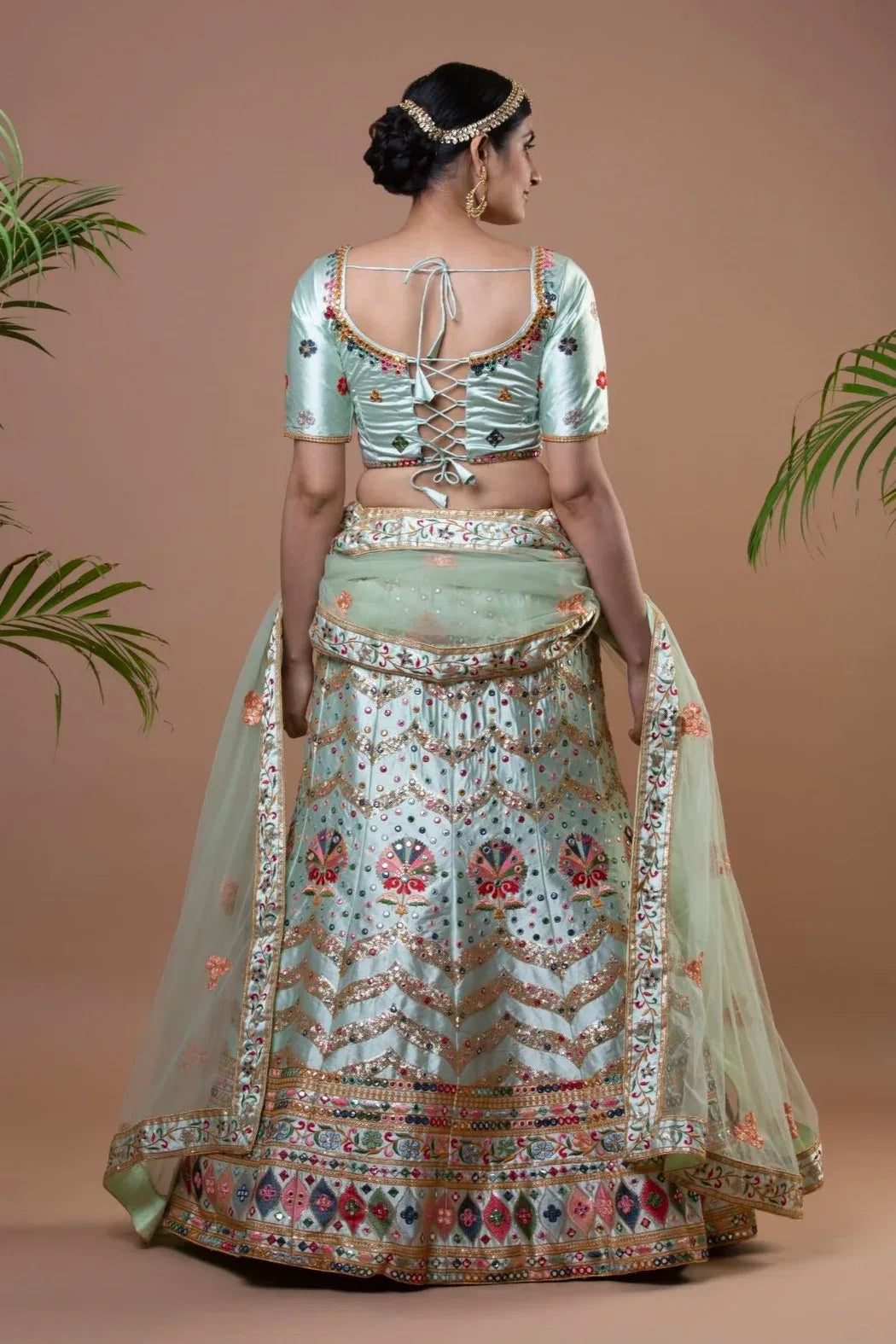 Engrossing Pastel Green Lehenga - MyEthnikRentals