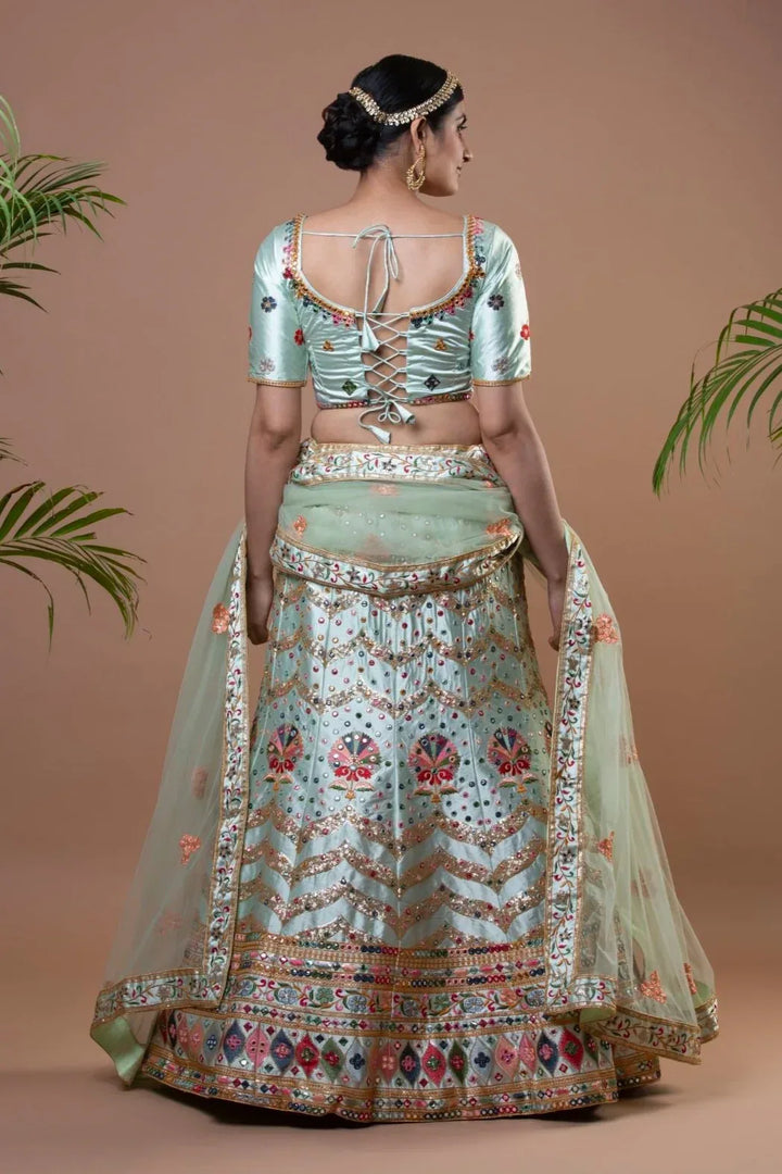 Engrossing Pastel Green Lehenga - MyEthnikRentals