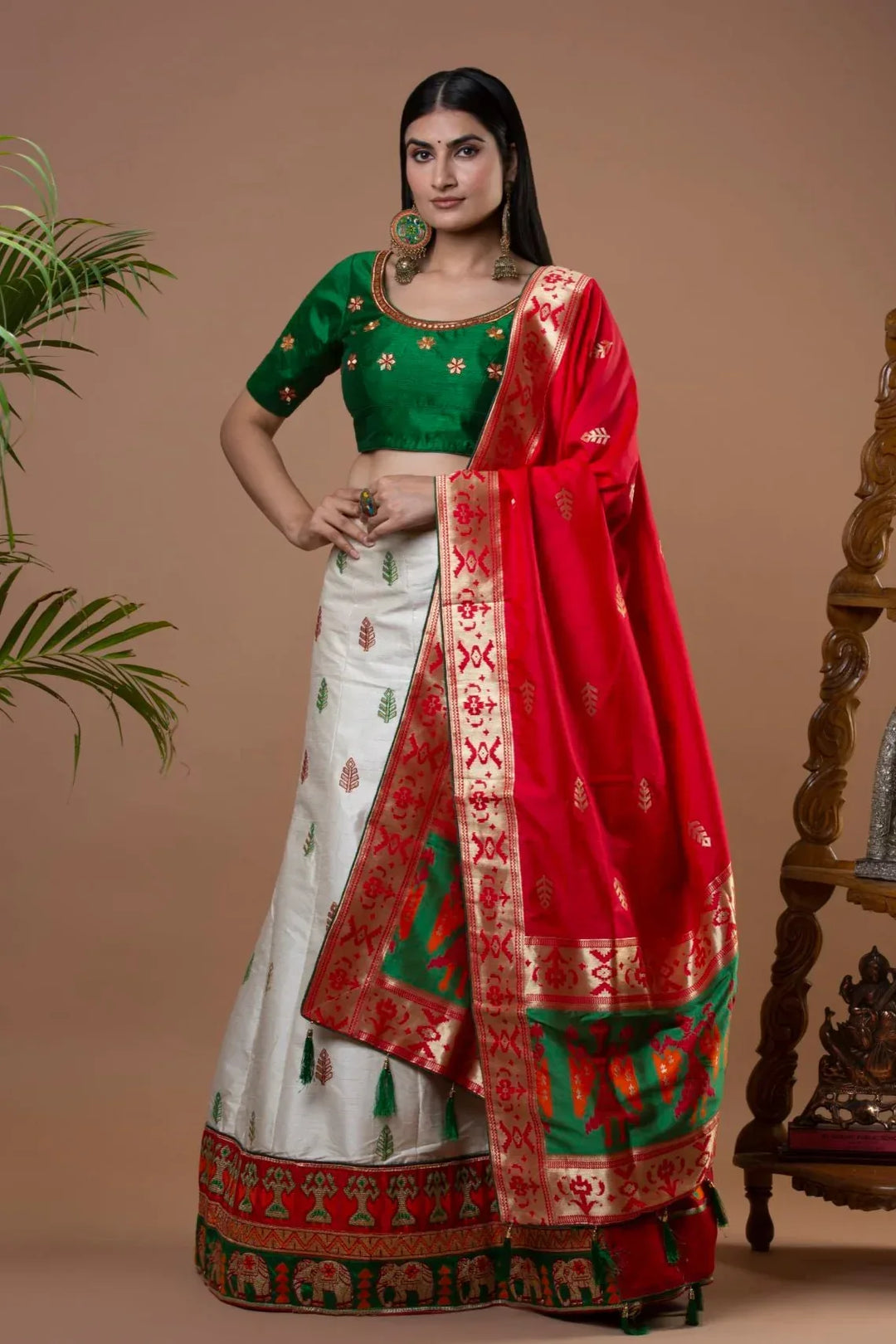 Traditional White Bridal Lehenga - MyEthnikRentals