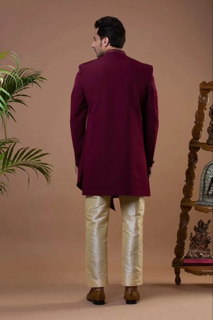 Maroon Indo-western Set (Size 42) (Outside Ontario) - MyEthnikRentals