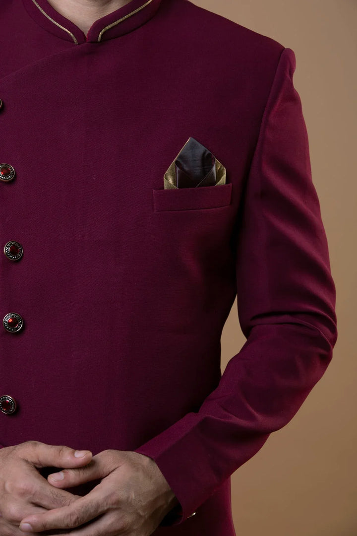 Maroon Indo-western Set (Size 42) - MyEthnikRentals