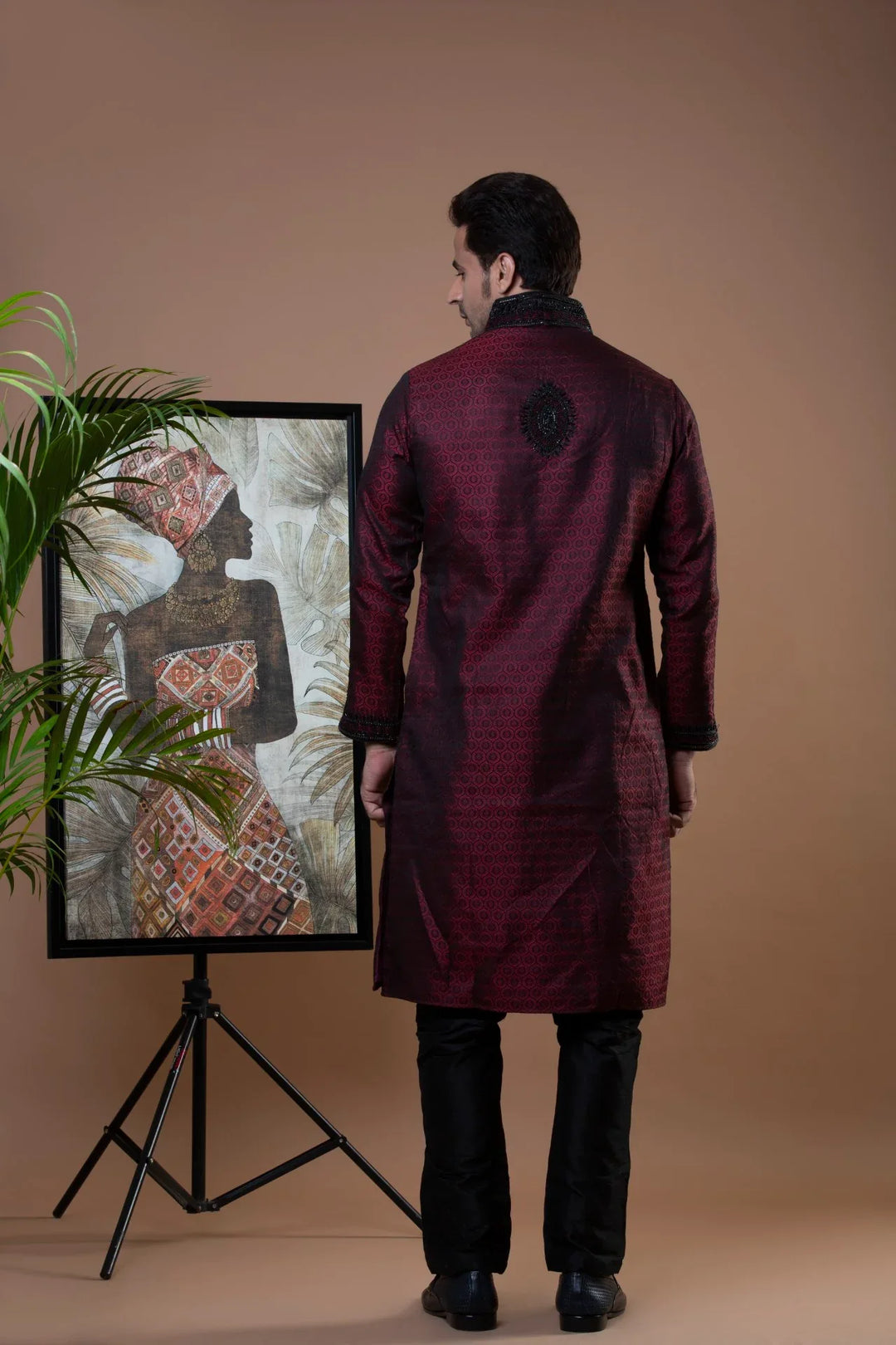 Maroon Modern Kurta - MyEthnikRentals