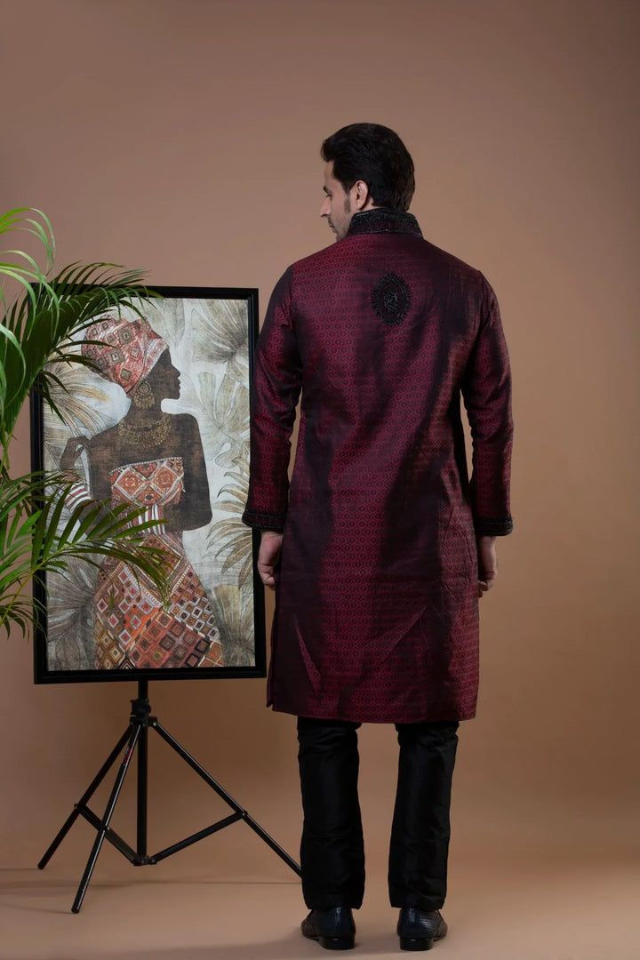 Maroon Modern Kurta - MyEthnikRentals