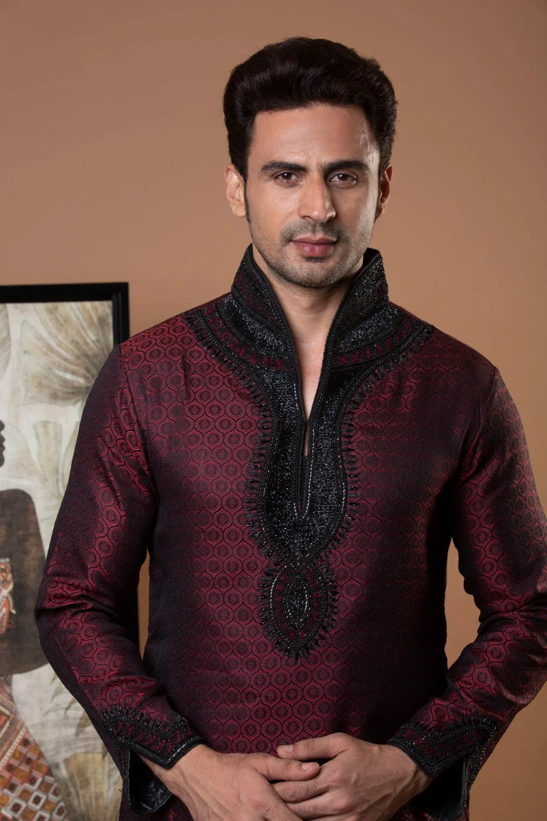 Maroon Modern Kurta - MyEthnikRentals