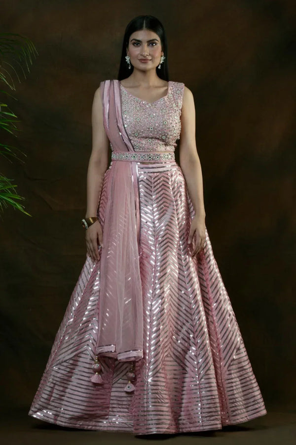 Dreamy Baby Pink Lehenga (Outside Ontario) - MyEthnikRentals