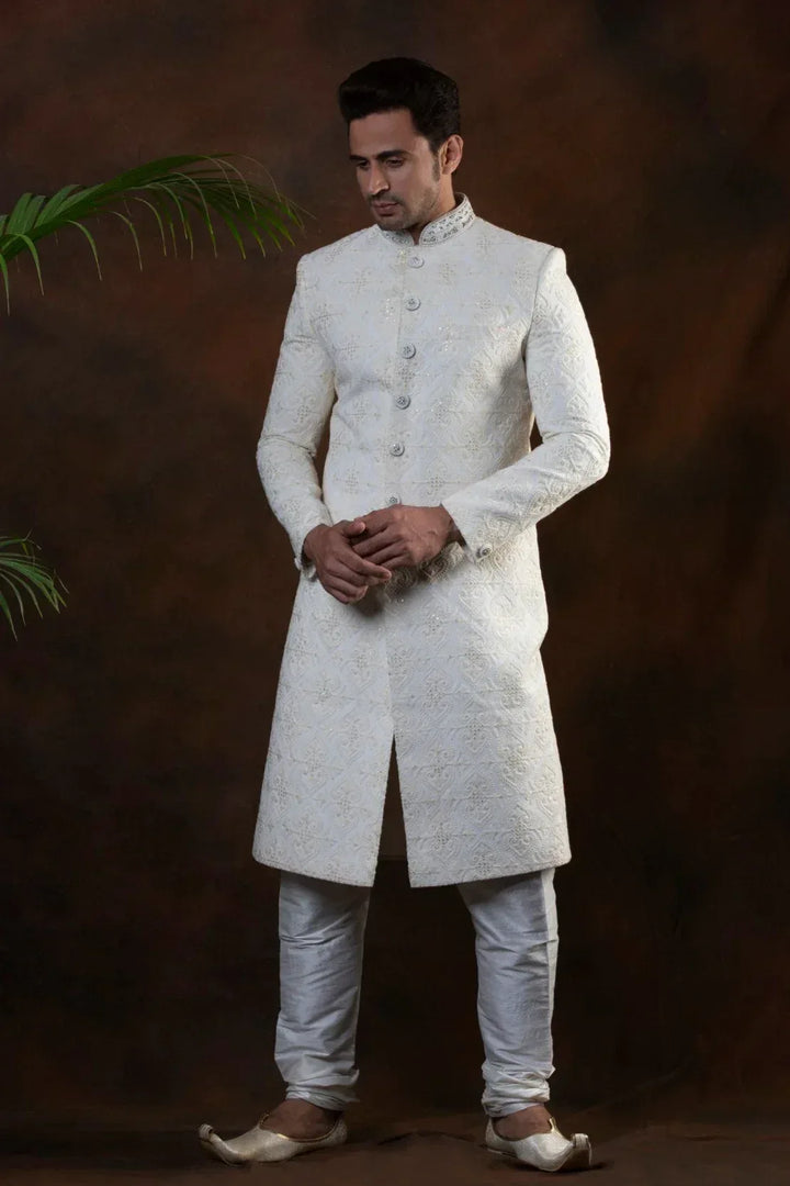 Eye-Soother Monochromatic Sherwani (Outside Ontario) - MyEthnikRentals