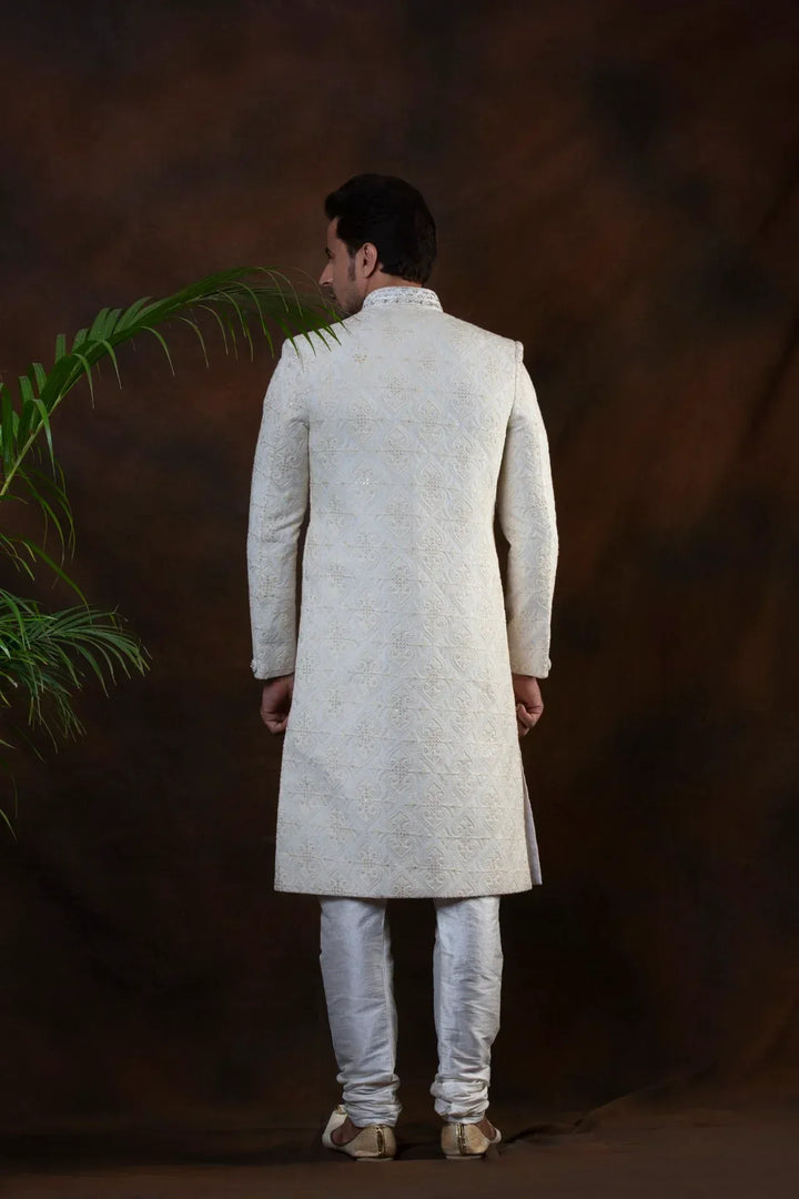 Eye-Soother Monochromatic Sherwani (Outside Ontario) - MyEthnikRentals