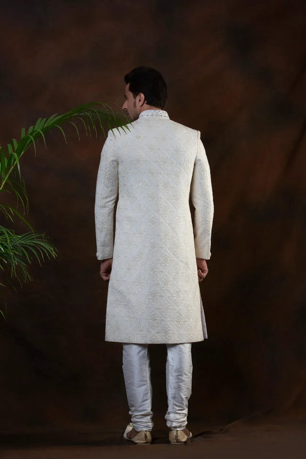 Eye-Soother Monochromatic Sherwani - MyEthnikRentals