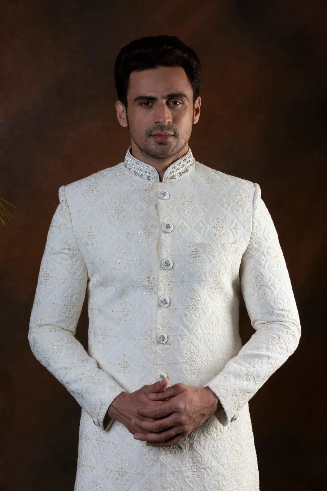 Eye-Soother Monochromatic Sherwani (Outside Ontario) - MyEthnikRentals
