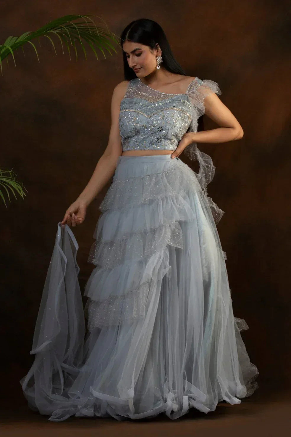 Dancing Layered Flow Lehenga - MyEthnikRentals
