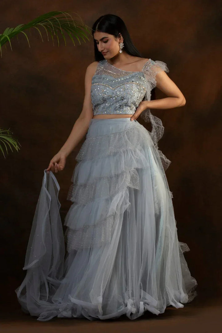 Dancing Layered Flow Lehenga - MyEthnikRentals