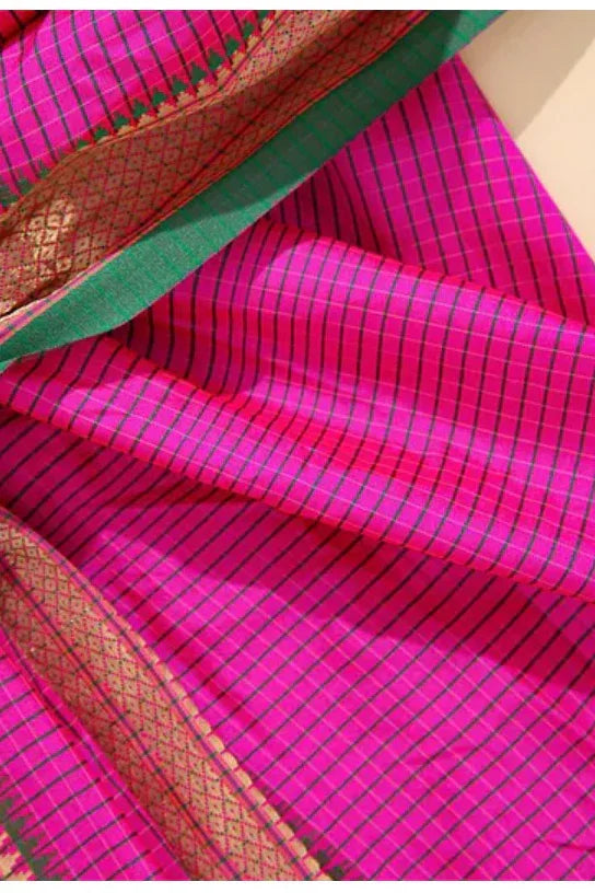 Girls Bhartiya Half Sleeves Blouse And Nauvari Saree - MyEthnikRentals