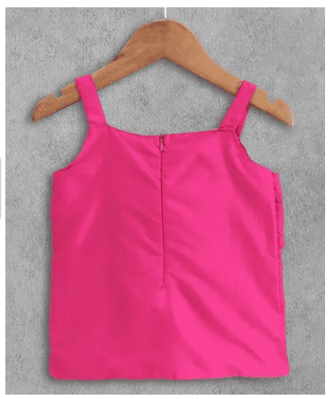 Girls Frilled Top With Dhoti & Dupatta Set - MyEthnikRentals