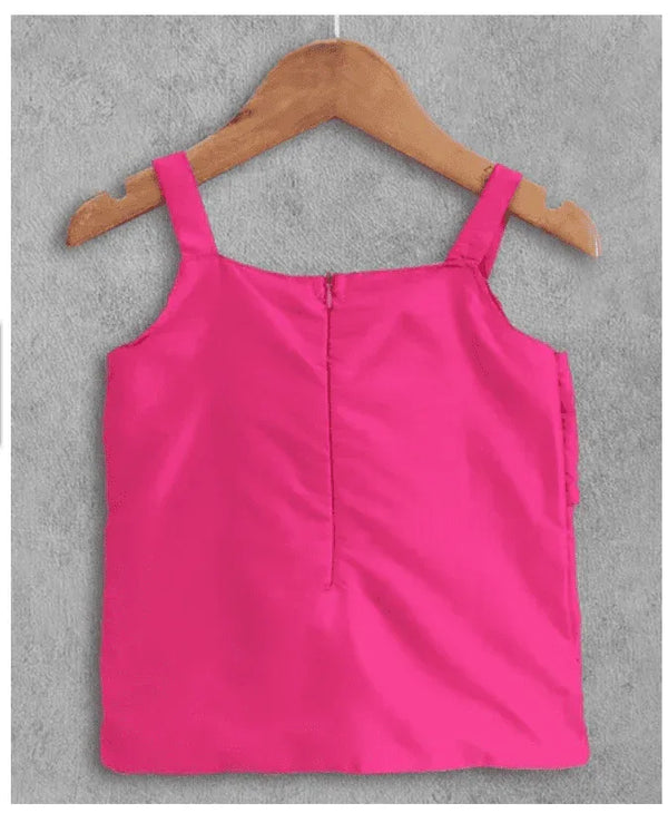 Girls Frilled Top With Dhoti & Dupatta Set - MyEthnikRentals