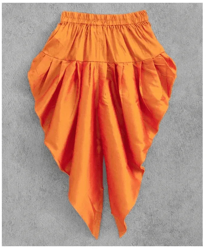Girls Frilled Top With Dhoti & Dupatta Set - MyEthnikRentals