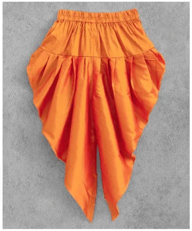 Girls Frilled Top With Dhoti & Dupatta Set - MyEthnikRentals