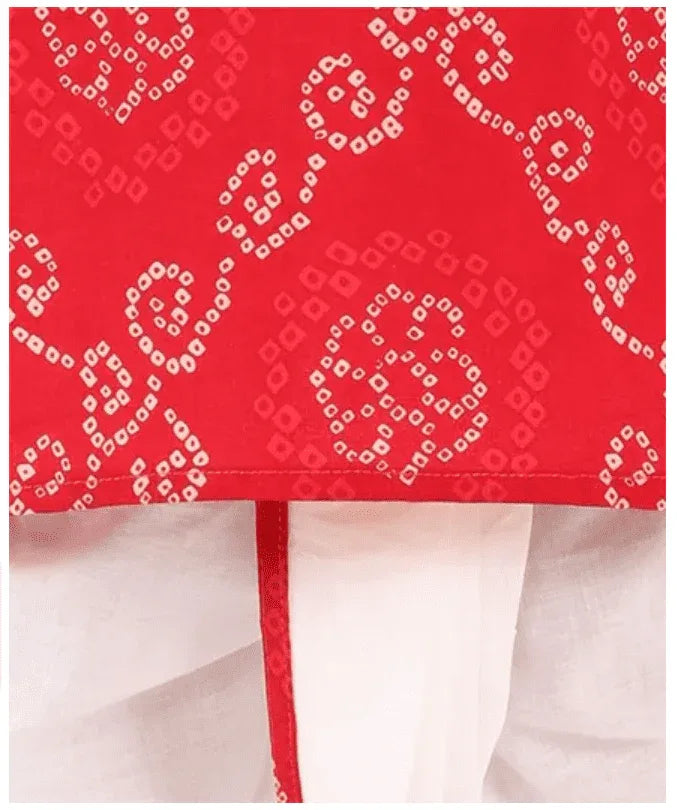 Boys Full Sleeves Hand Block Bandhani Festive Dhoti Kurta - MyEthnikRentals