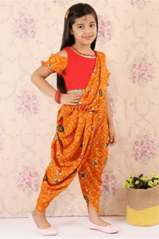 GIRLS DHOTI STYLE SAREE - MyEthnikRentals