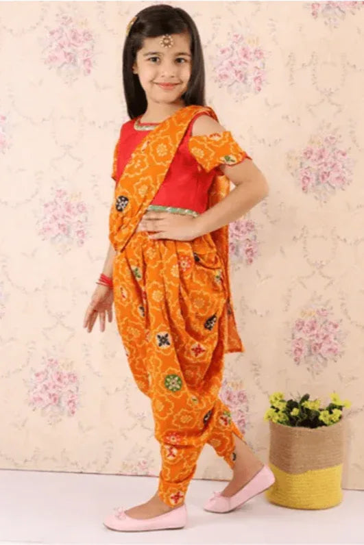 GIRLS DHOTI STYLE SAREE - MyEthnikRentals